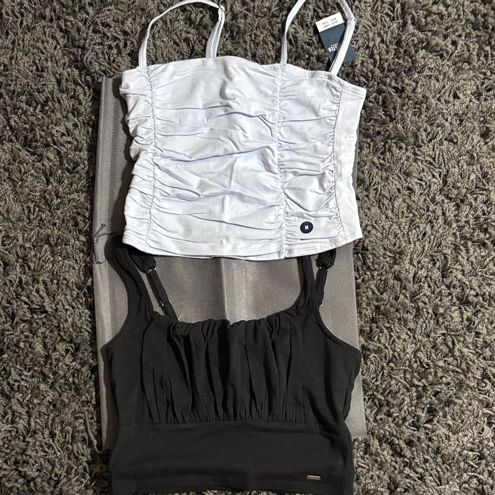 Hollister White and Black Crop Tops